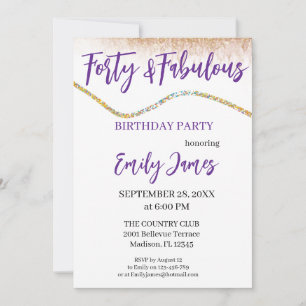 Invitation d'anniversaire 40 ans pour femme