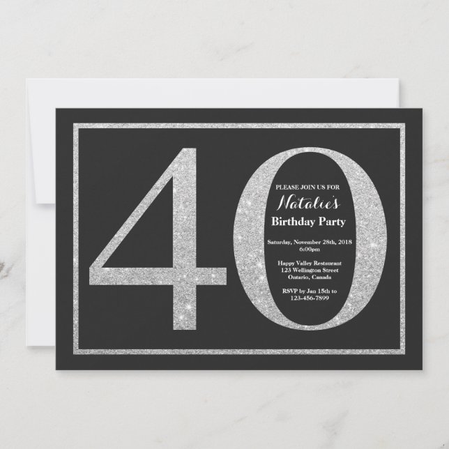 Invitation d'anniversaire 40e tableau de bord de l (Devant)