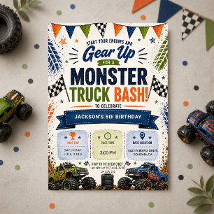 Invitation d'anniversaire 4 ans de garçon Monster