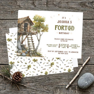 Invitation d'anniversaire 4 ans garçon Rustic Fort