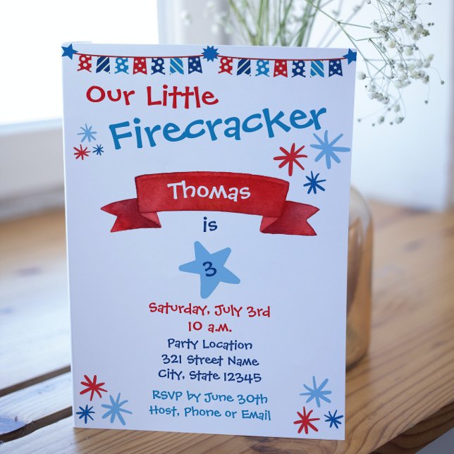 Invitation d'anniversaire 4 juillet (Créateur téléchargé)