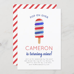 Invitation d'anniversaire 4 juillet Popsicle