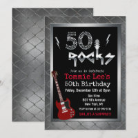 Invitation d'anniversaire 50 ans 50 Rocks Rockstar