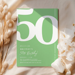 Invitation d'anniversaire 50 ans Fresh Green