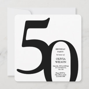 Invitation d'anniversaire 50 ans Jalons minimalist