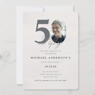 Invitation d'anniversaire 50 ans minimaliste