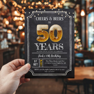 Invitation d'anniversaire 50 ans pour hommes Cheer