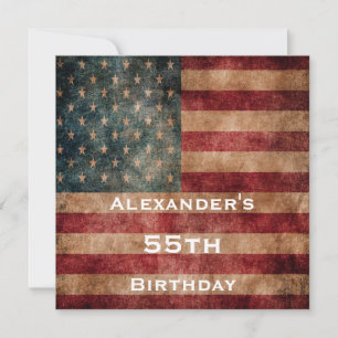 Invitation d'anniversaire 55 ans Vintage Grunge US