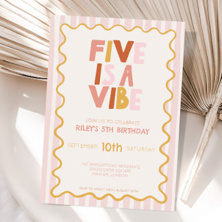 Invitation d'anniversaire 5 ans Five Is a Vibe Pas