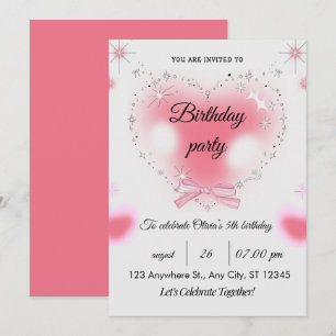 Invitation d'anniversaire 5 ans Sparkle & Fun