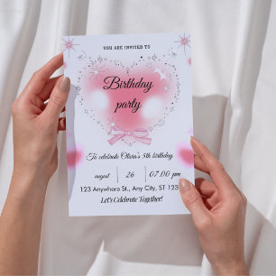 Invitation d'anniversaire 5 ans Sparkle & Fun