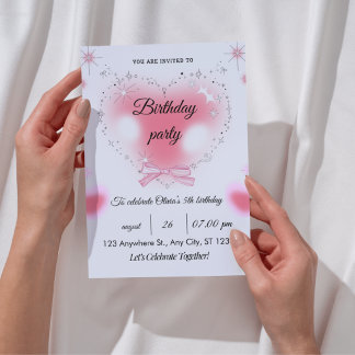 Invitation d'anniversaire 5 ans Sparkle & Fun
