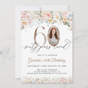 Invitation d'anniversaire 60 ans avec photo et fle