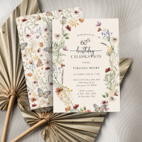 Invitation d'anniversaire 60 ans florale