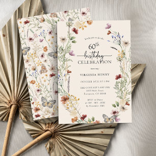 Invitation d'anniversaire 60 ans florale