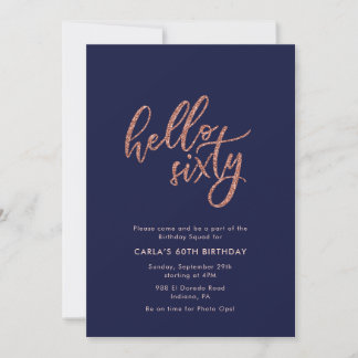Invitation d'anniversaire 60 ans Hello Sixty
