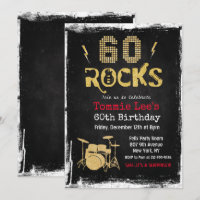 Invitation d'anniversaire 60 ans Rockstar Guitar 6