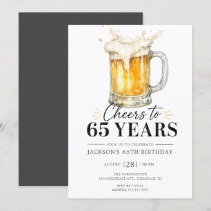 Invitation d'anniversaire 65 ans Cheers