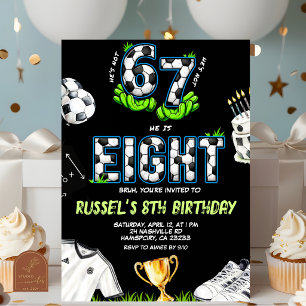 Invitation d'anniversaire 67 Neon Soccer 8ème
