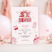 Invitation d'anniversaire 6 7 pour filles, fête po