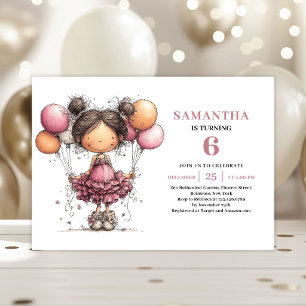 Invitation d'anniversaire 6 ans fille Toddler Capr