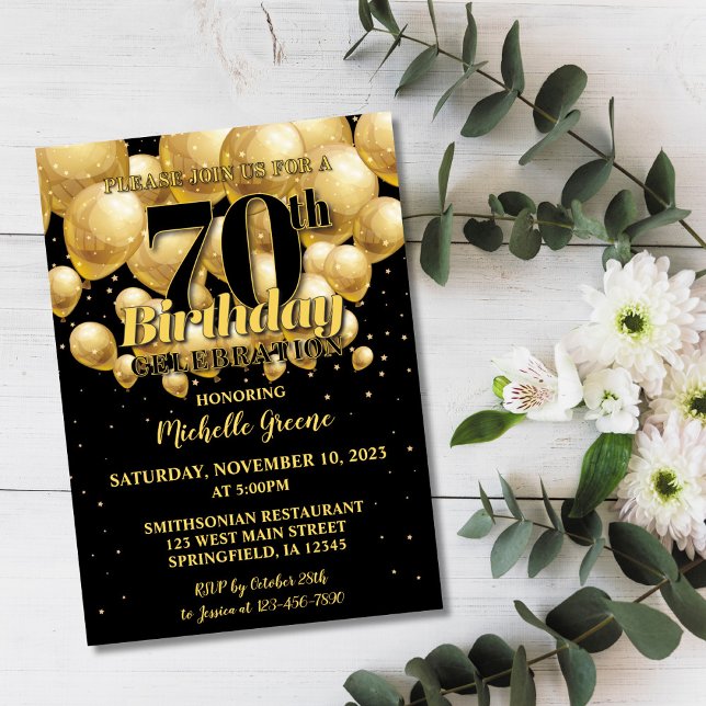 Invitation d'anniversaire 70e, Invitation d'annive (Créateur téléchargé)