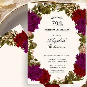 Invitation d'anniversaire 79 ans avec une bordure