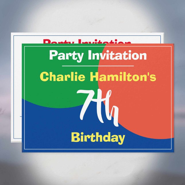 Invitation d'anniversaire 7 ans (Créateur téléchargé)