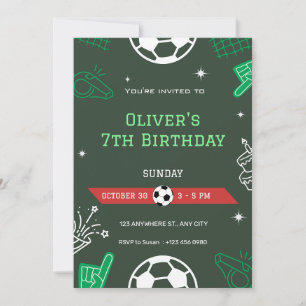 Invitation d'anniversaire 7 ans pour garçon footba