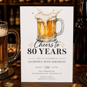 Invitation d'anniversaire 80 ans à Cheers