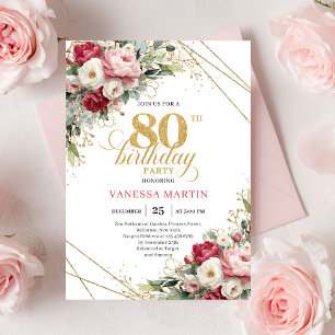 Invitation d'anniversaire 80 ans à la verdure de t