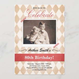 Invitation d'anniversaire 80e anniversaire Vintage