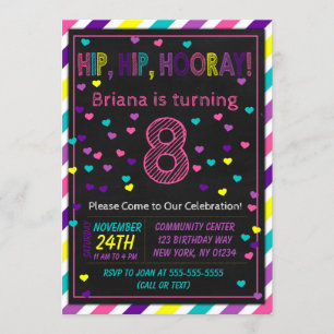 Invitation d'anniversaire 8 ans pour l'anniversair