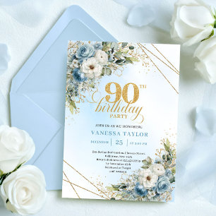 Invitation d'anniversaire 90 ans avec une bordure