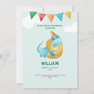 Invitation d'anniversaire 9 ans dinosaure TREX
