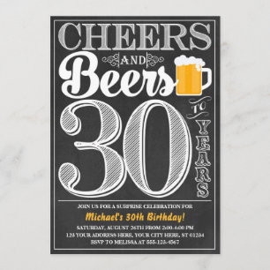 Invitation d'anniversaire à 30 ans à la bière