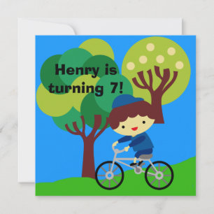 Invitation d'anniversaire à bicyclette pour un coi