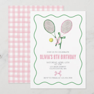Invitation d'anniversaire à carreaux preppy de ten