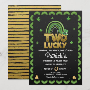 Invitation d'anniversaire à deux chanceux St Patri