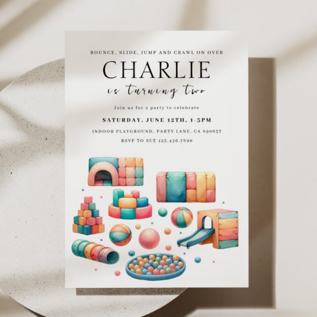 Invitation d'anniversaire à jouer en douceur à l'i (Créateur téléchargé)