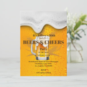 Invitation d'anniversaire à la bière et à la bière