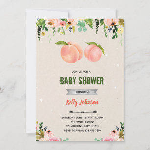 Invitation d'anniversaire à la douche aux pêches