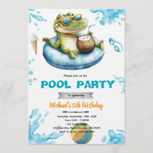 Invitation d'anniversaire à la fête au bassin des