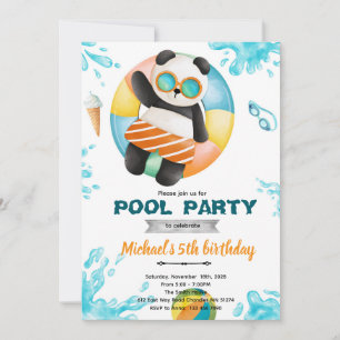 Invitation d'anniversaire à la fête au bassin Pand