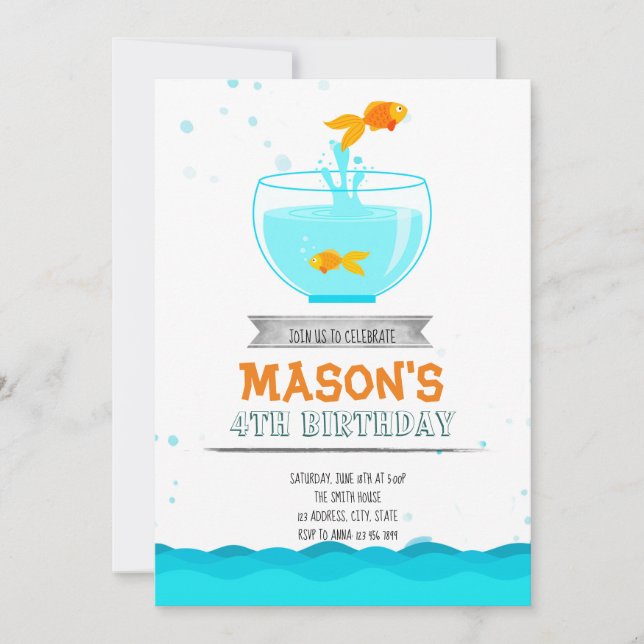 Invitation d'anniversaire à la fête de la pêche do (Devant)