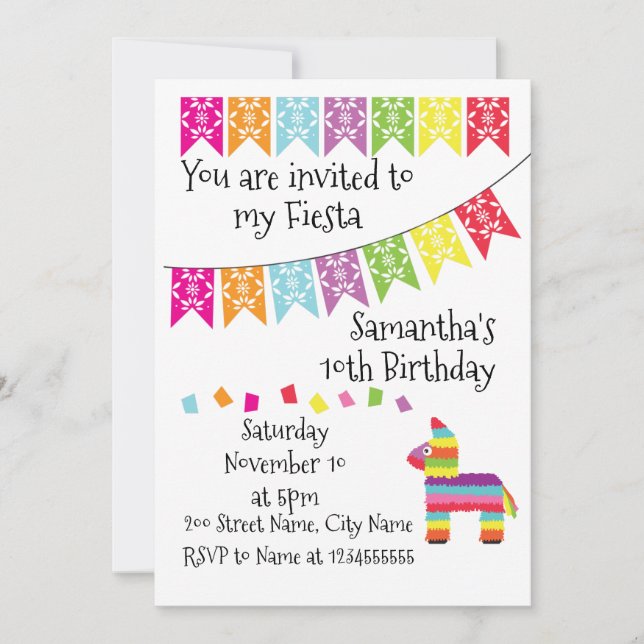 Invitation d'anniversaire à la fête mexicaine de P (Devant)