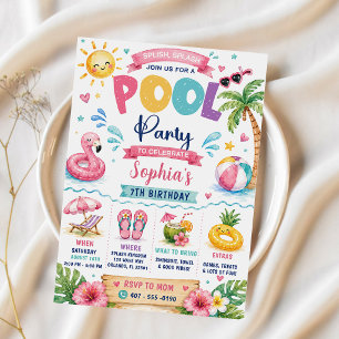Invitation d'anniversaire à la fête tropicale au b