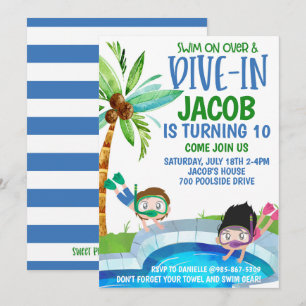 Invitation d'anniversaire à la piscine