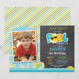 Invitation d'anniversaire à la piscine Splish Spla
