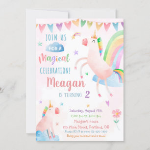 Invitation d'anniversaire à la Unicorne Fête d'ann